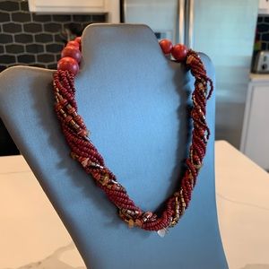 Coldwater Creek Wooden Bead Necklace & Earrings